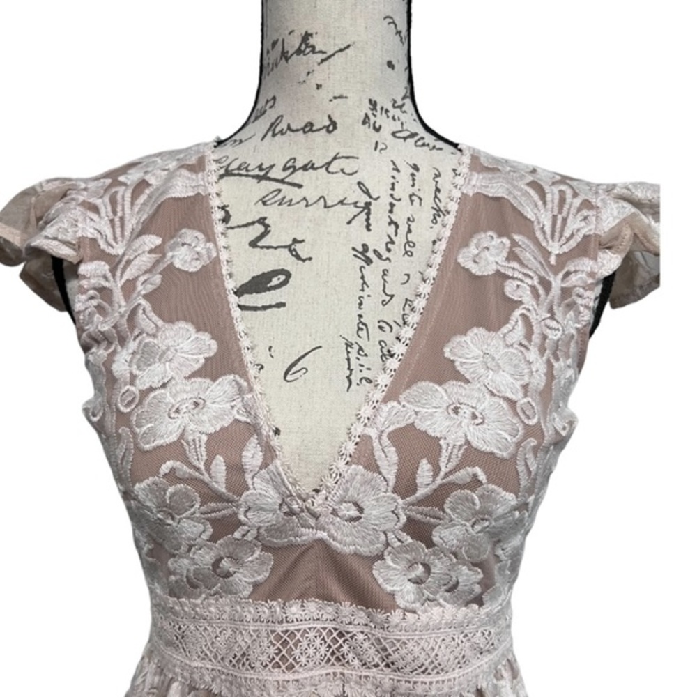 New For Love and Lemons Temecula Fit & Flare Mini dress Ivory size Small - Picture 6 of 16